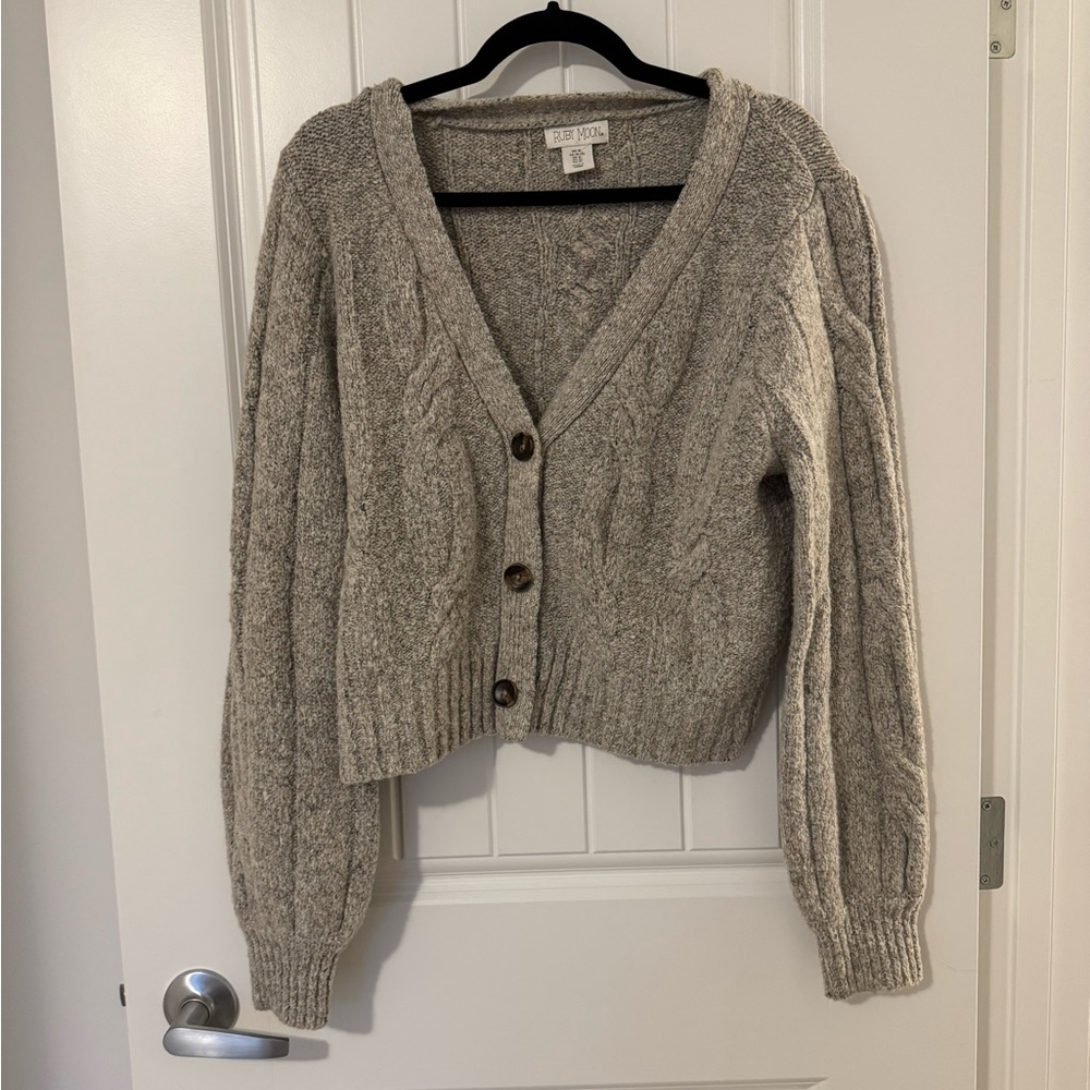 Ruby Moon Cream Cable Knit Cardigan